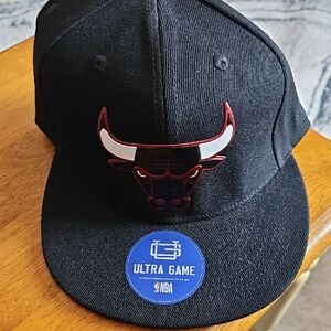 Chicago Bulls Black Ultra Game Snapback Hat NWT